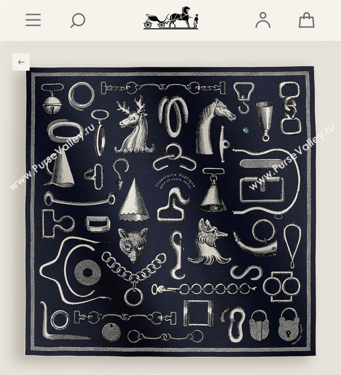 Hermes Inventaire Poetique Pour un Conte Sellier Shawl 140 Scarf 140 H1514 Blue/Black/White 2026 Top (WTZ-26010614)