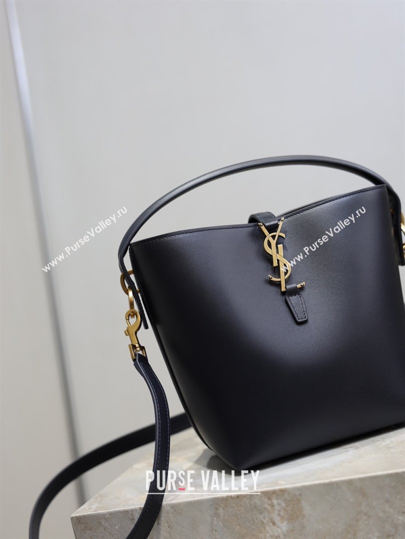 Saint Laurent Le 37 Small Bucket bag in Shiny Leather 749036 Navy Blue 2026 (YY-26010718)