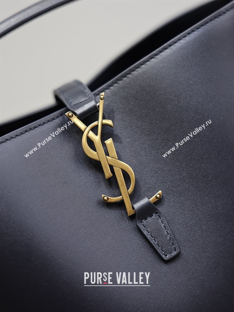 Saint Laurent Le 37 Small Bucket bag in Shiny Leather 749036 Navy Blue 2026 (YY-26010718)