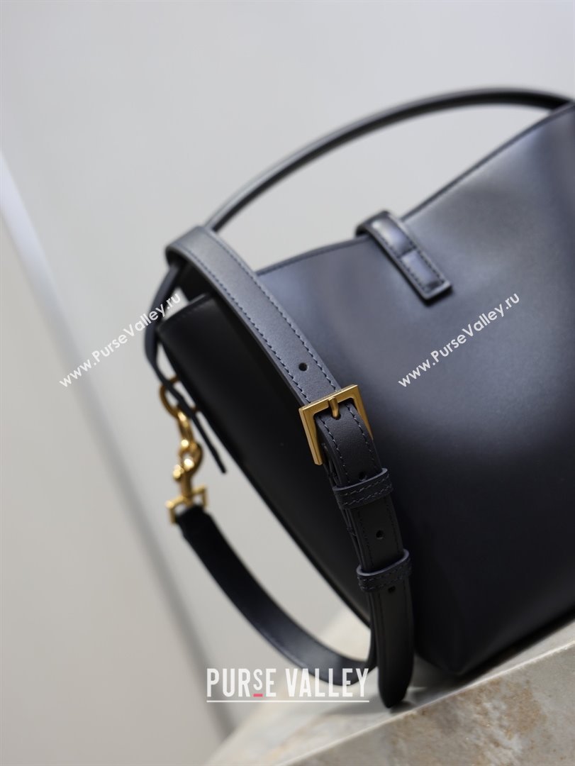 Saint Laurent Le 37 Small Bucket bag in Shiny Leather 749036 Navy Blue 2026 (YY-26010718)