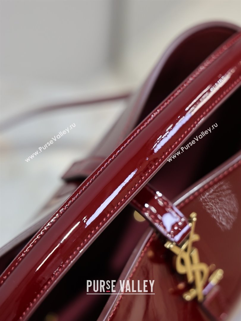 Saint Laurent Le 37 Small Bucket bag in Patent Leather 749036 Burgundy 2026 (YY-26010719)