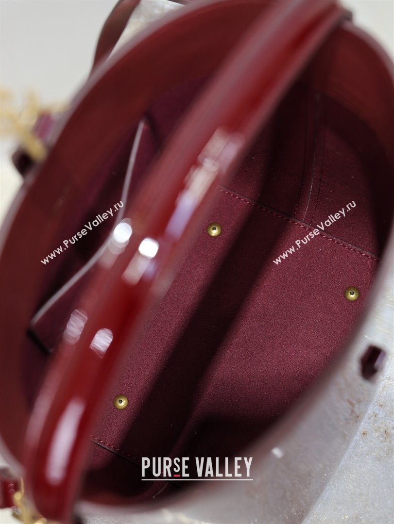 Saint Laurent Le 37 Small Bucket bag in Patent Leather 749036 Burgundy 2026 (YY-26010719)