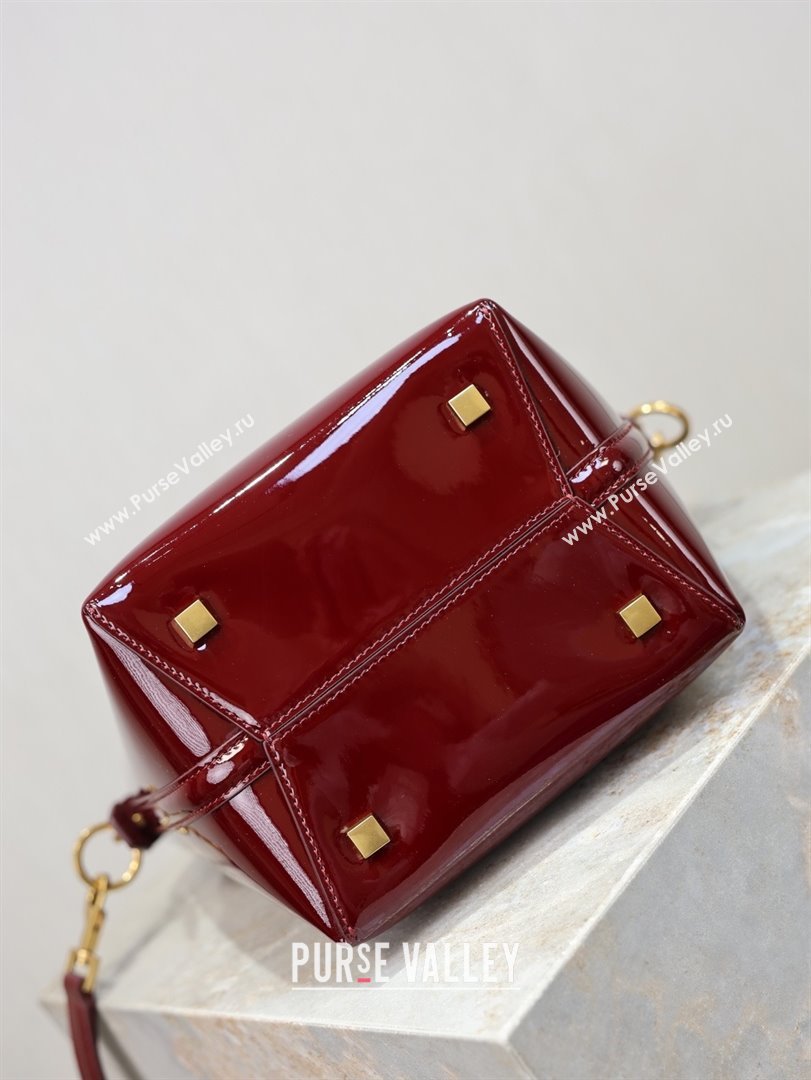 Saint Laurent Le 37 Small Bucket bag in Patent Leather 749036 Burgundy 2026 (YY-26010719)