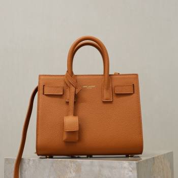 Saint Laurent Sac De Jour Nano Tote bag in Grained Calfskin 717440 Brown 2026 (YY-26010720)