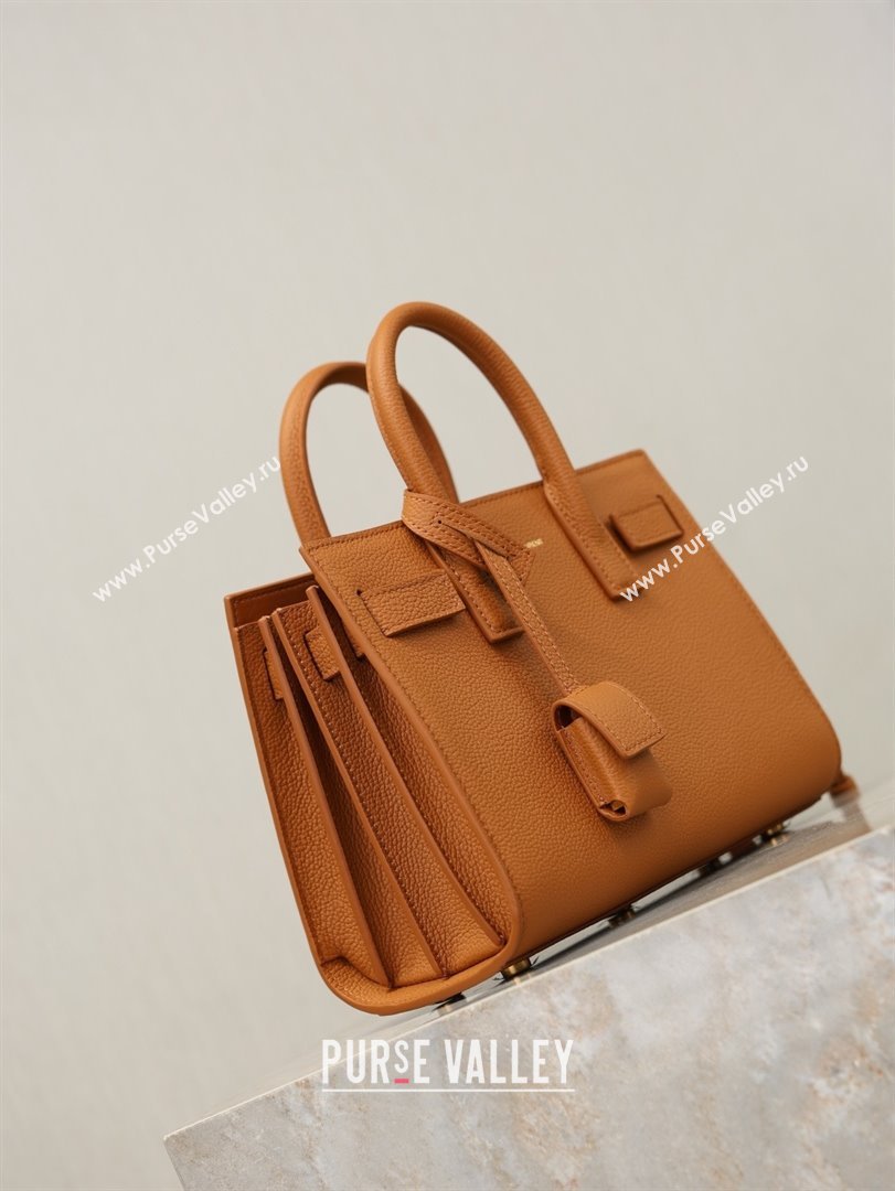 Saint Laurent Sac De Jour Nano Tote bag in Grained Calfskin 717440 Brown 2026 (YY-26010720)