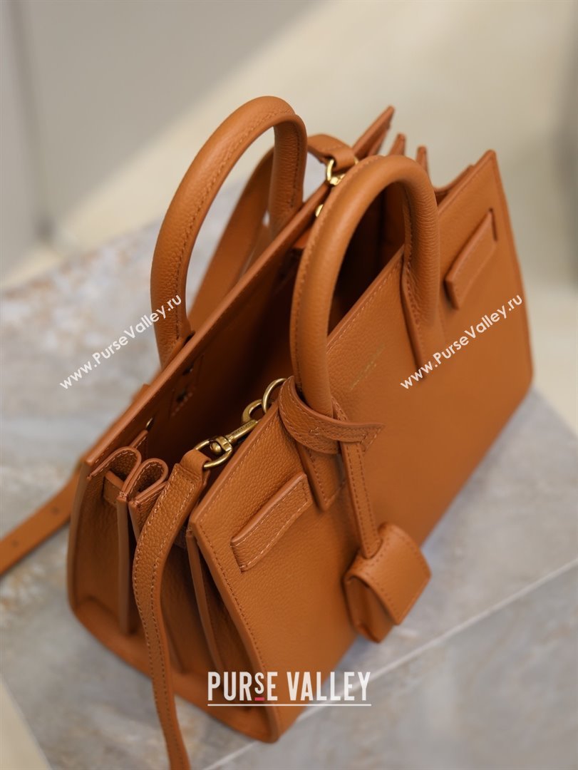 Saint Laurent Sac De Jour Nano Tote bag in Grained Calfskin 717440 Brown 2026 (YY-26010720)