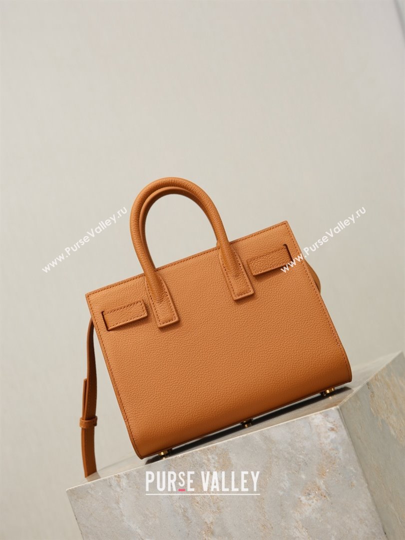 Saint Laurent Sac De Jour Nano Tote bag in Grained Calfskin 717440 Brown 2026 (YY-26010720)