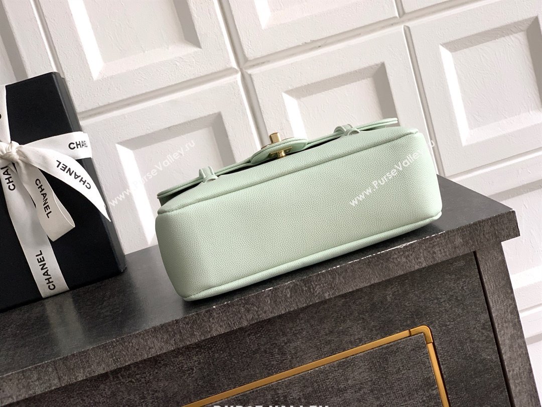 Chanel Small Flap Bag in Light Green Grained Shiny Calfskin AS6130 Spring-Summer 2026 Pre-collection (JY-26021202)