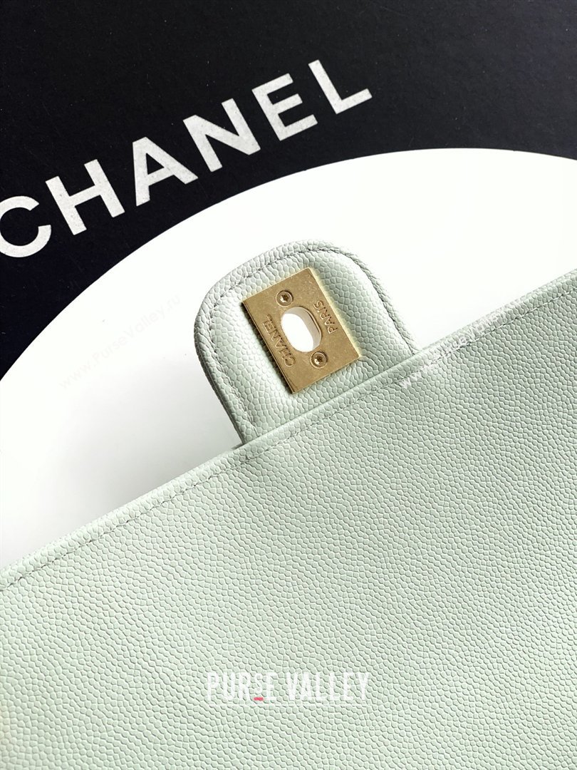 Chanel Small Flap Bag in Light Green Grained Shiny Calfskin AS6130 Spring-Summer 2026 Pre-collection (JY-26021202)