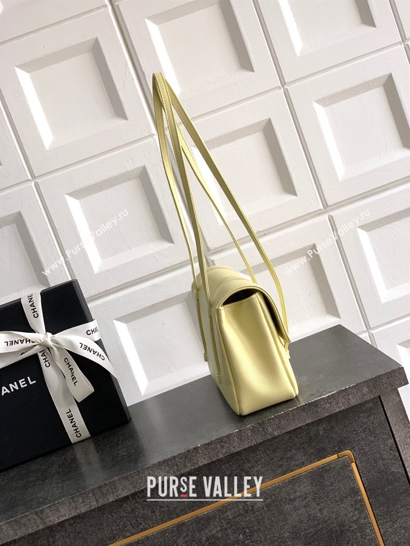 Chanel Small Flap Bag in Yellow Grained Shiny Calfskin AS6130 Spring-Summer 2026 Pre-collection (JY-26021203)