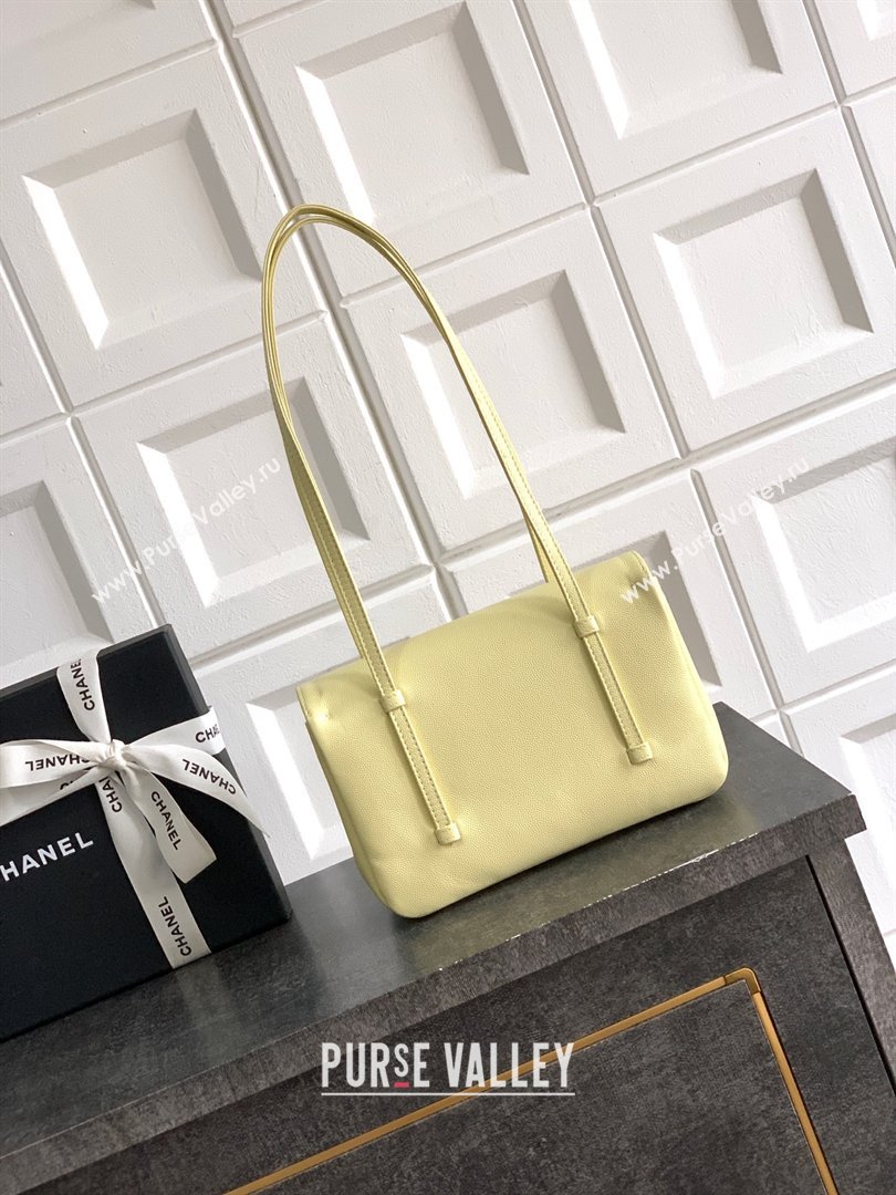 Chanel Small Flap Bag in Yellow Grained Shiny Calfskin AS6130 Spring-Summer 2026 Pre-collection (JY-26021203)