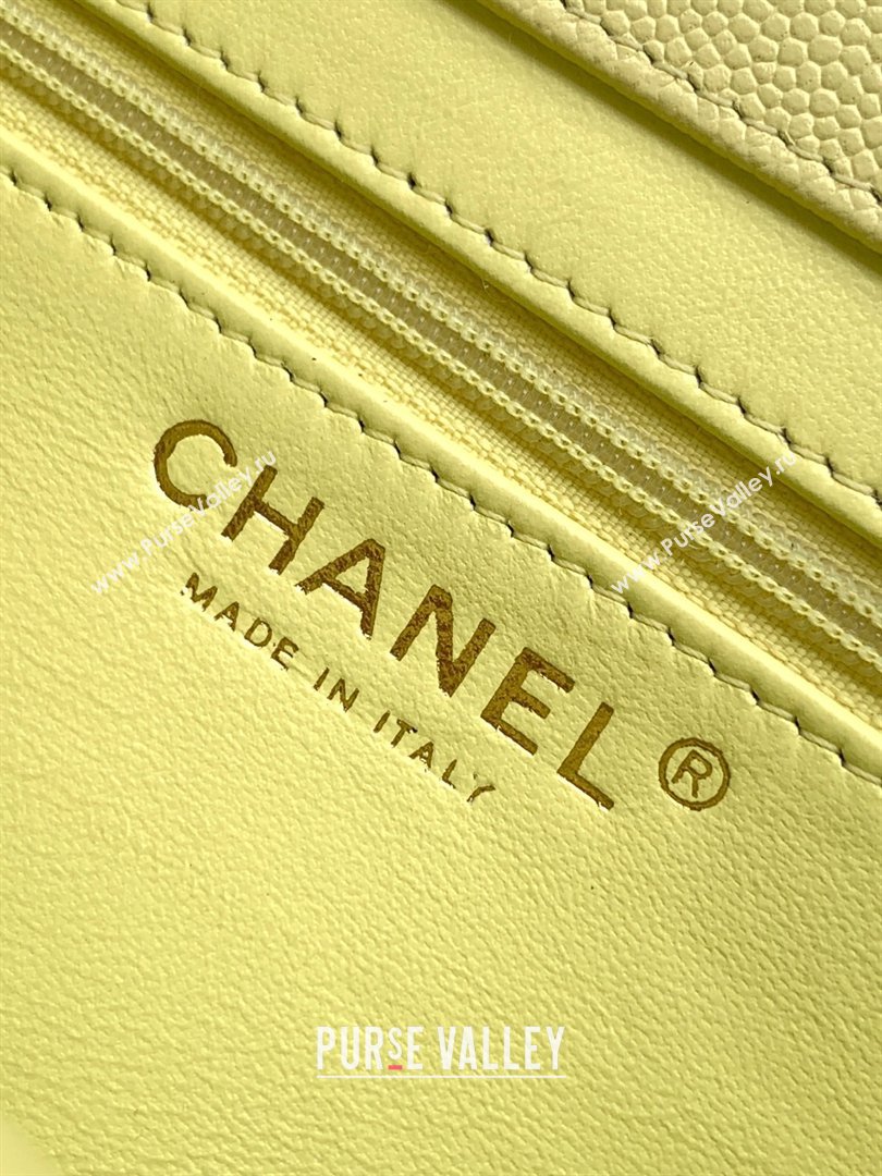 Chanel Small Flap Bag in Yellow Grained Shiny Calfskin AS6130 Spring-Summer 2026 Pre-collection (JY-26021203)