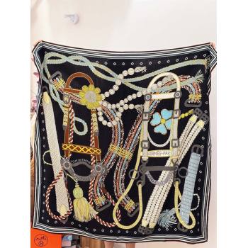 Hermes Cashmere Silk Shawl Scarf H11205 Black 2026 (A-26011205)