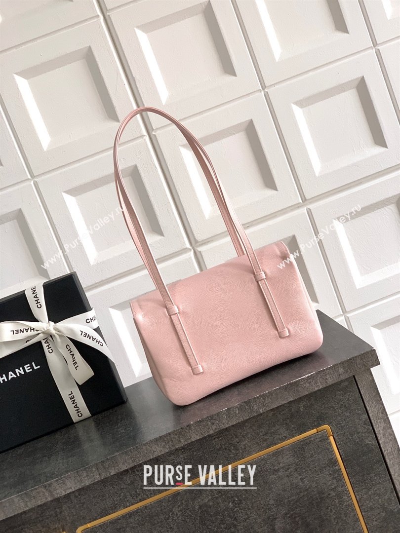 Chanel Small Flap Bag in Pink Grained Shiny Calfskin AS6130 Spring-Summer 2026 Pre-collection (JY-26021204)