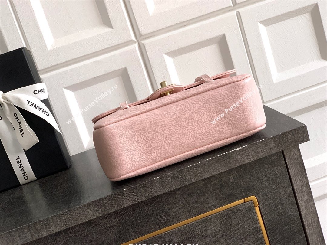 Chanel Small Flap Bag in Pink Grained Shiny Calfskin AS6130 Spring-Summer 2026 Pre-collection (JY-26021204)