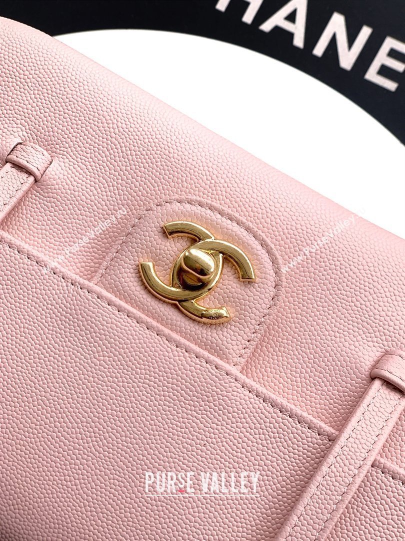 Chanel Small Flap Bag in Pink Grained Shiny Calfskin AS6130 Spring-Summer 2026 Pre-collection (JY-26021204)