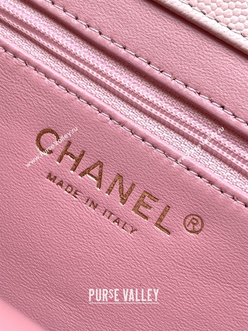 Chanel Small Flap Bag in Pink Grained Shiny Calfskin AS6130 Spring-Summer 2026 Pre-collection (JY-26021204)