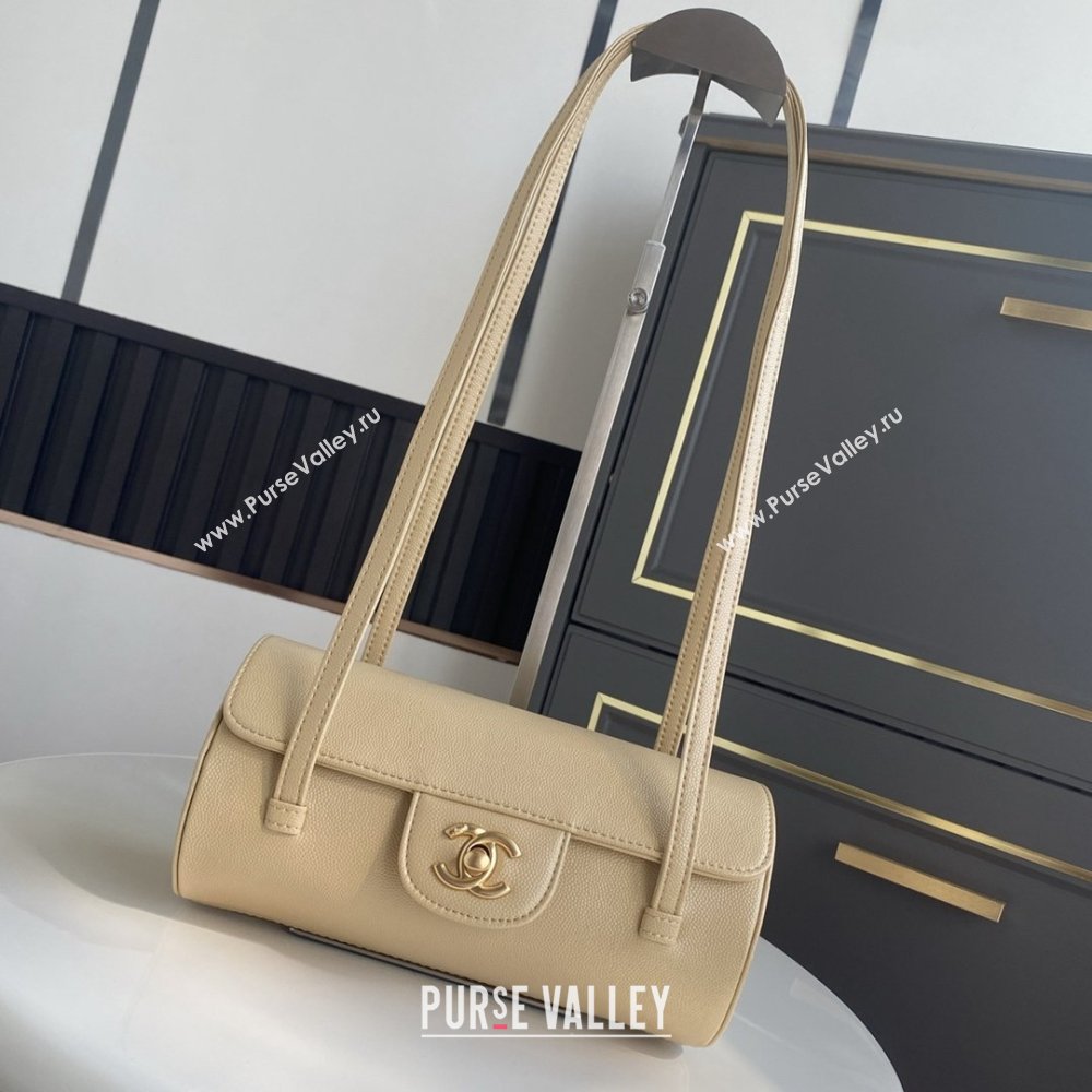 Chanel Small Bowling Bag in Beige Grained Shiny Calfskin AS6143 Spring-Summer 2026 (GANEN-26021207)