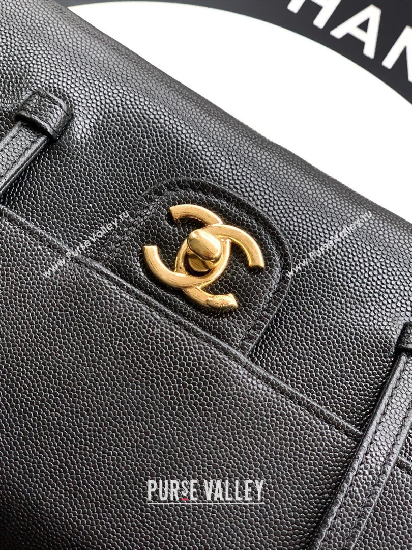 Chanel Small Flap Bag in Black Grained Shiny Calfskin AS6130 Spring-Summer 2026 Pre-collection (JY-26021201)