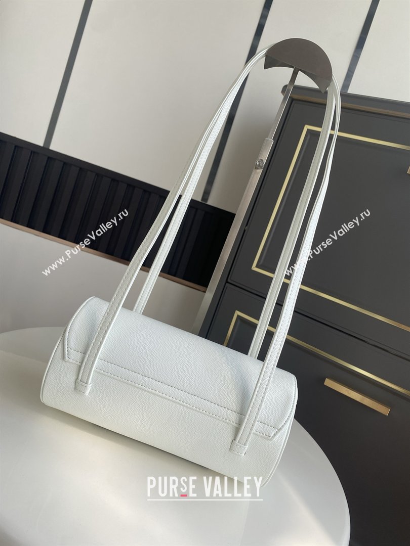 Chanel Small Bowling Bag in White Grained Shiny Calfskin AS6143 Spring-Summer 2026 (GANEN-26021208)