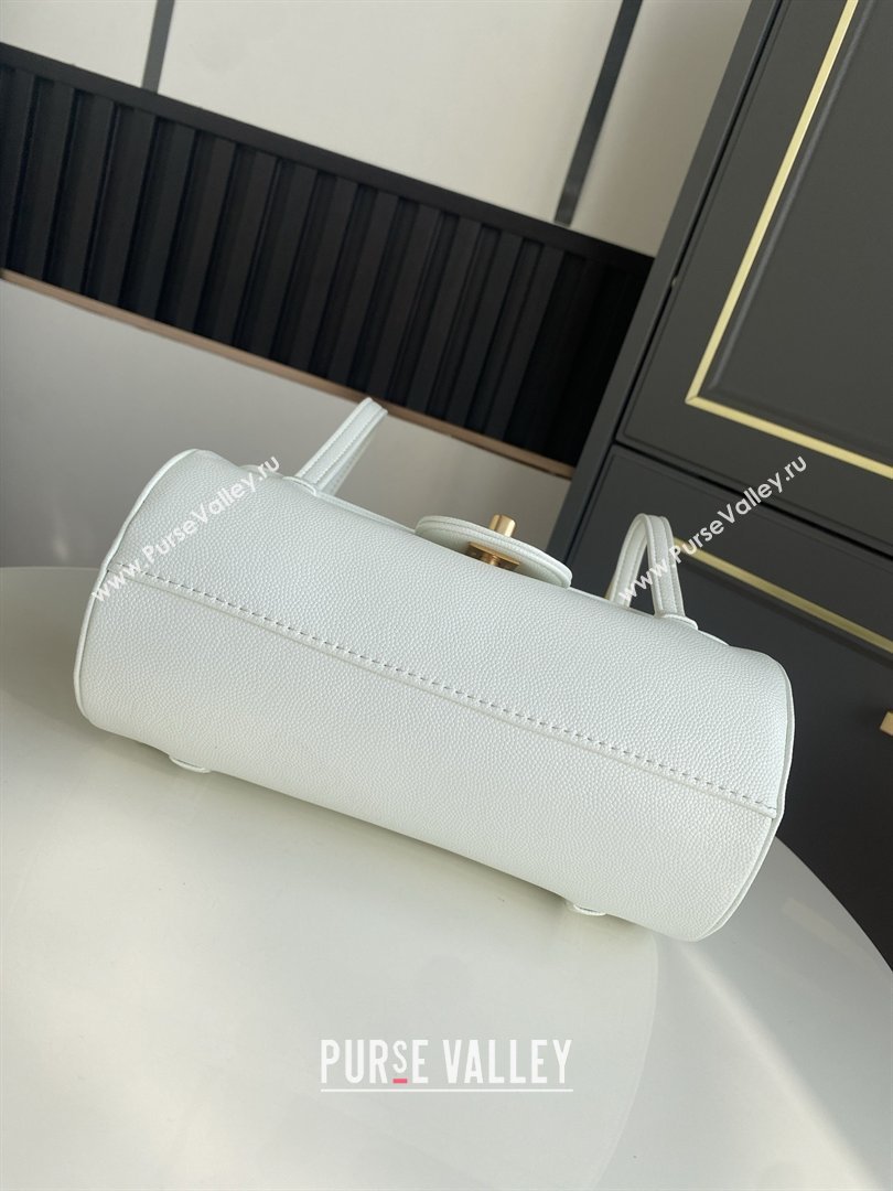 Chanel Small Bowling Bag in White Grained Shiny Calfskin AS6143 Spring-Summer 2026 (GANEN-26021208)