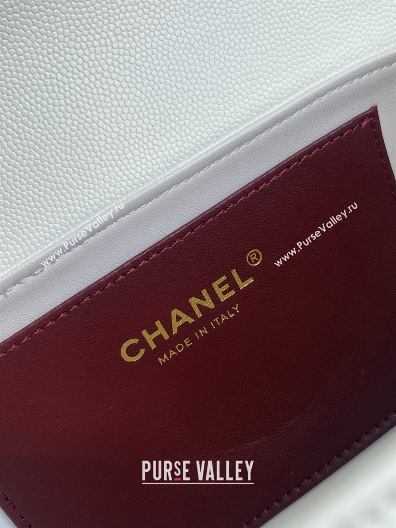 Chanel Small Bowling Bag in White Grained Shiny Calfskin AS6143 Spring-Summer 2026 (GANEN-26021208)
