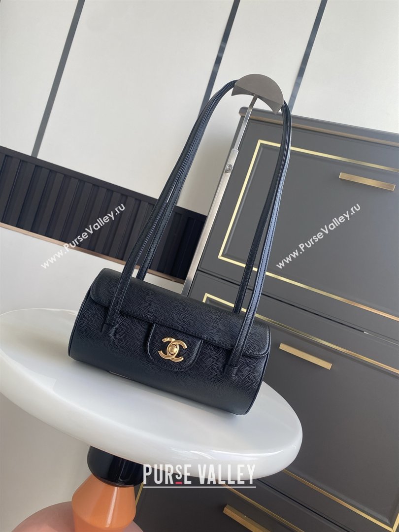 Chanel Small Bowling Bag in Black Grained Shiny Calfskin AS6143 Spring-Summer 2026 (GANEN-26021209)