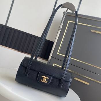 Chanel Small Bowling Bag in Black Grained Shiny Calfskin AS6143 Spring-Summer 2026 (GANEN-26021209)