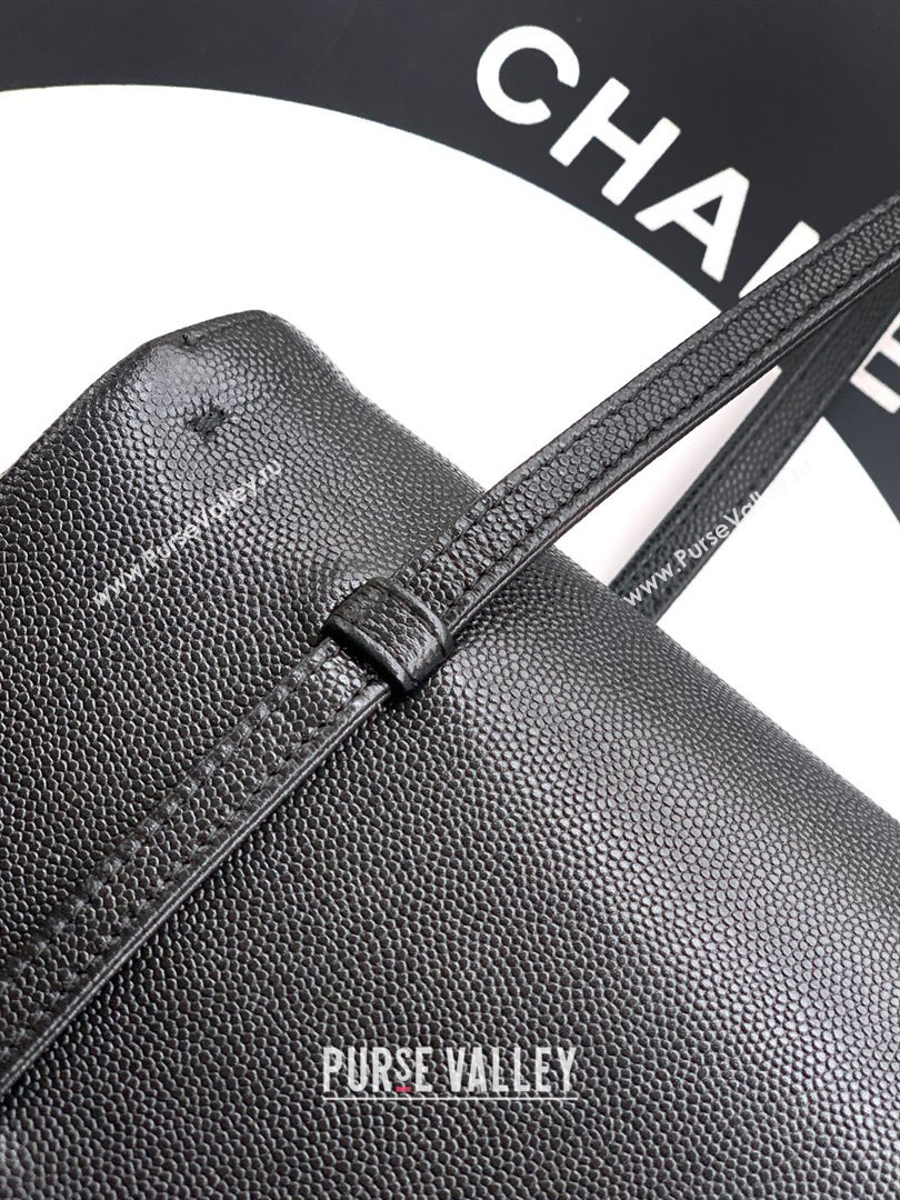 Chanel Small Flap Bag in Black Grained Shiny Calfskin AS6130 Spring-Summer 2026 Pre-collection (JY-26021201)