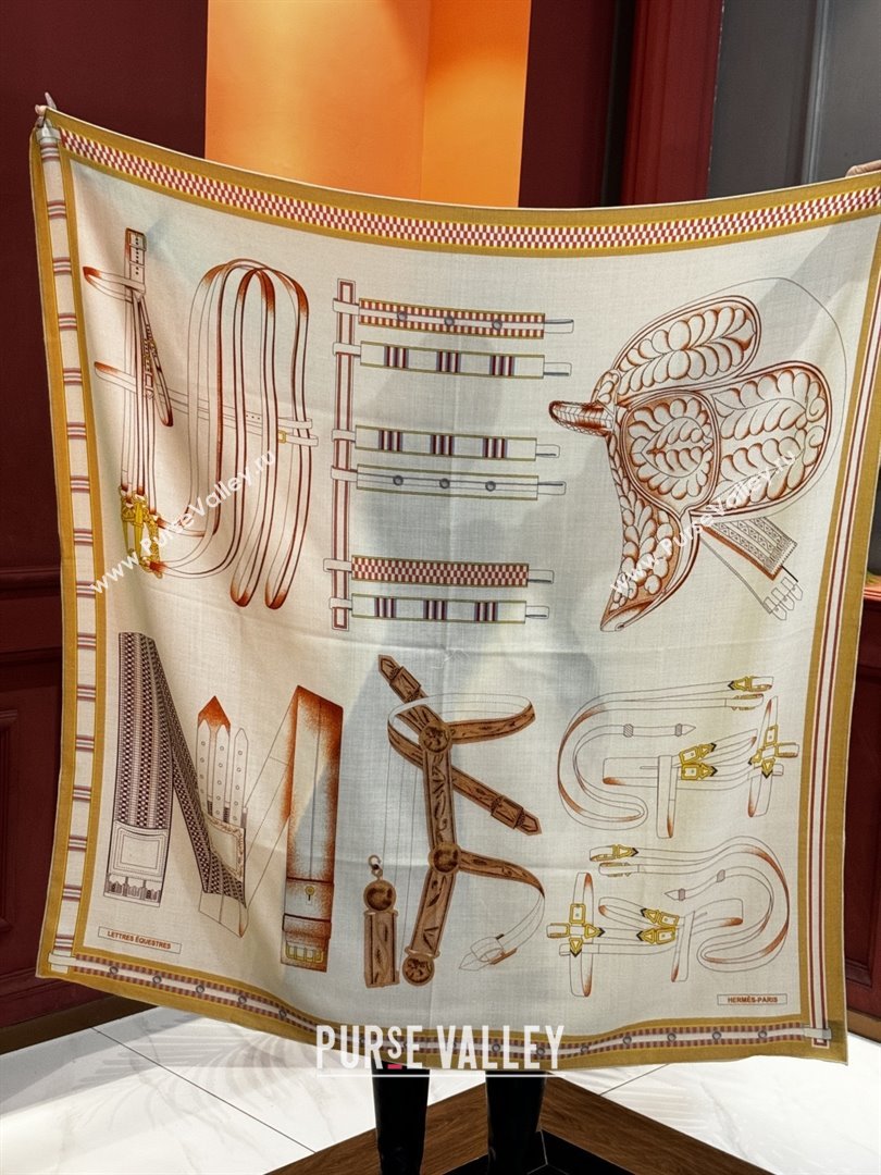 Hermes Cashmere Silk Shawl 140 Scarf H11209 Beige 2026 (A-26011209)