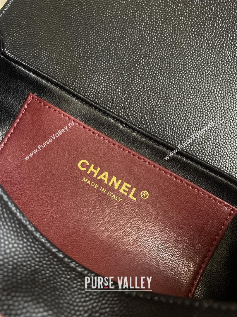Chanel Small Bowling Bag in Black Grained Shiny Calfskin AS6143 Spring-Summer 2026 (GANEN-26021209)