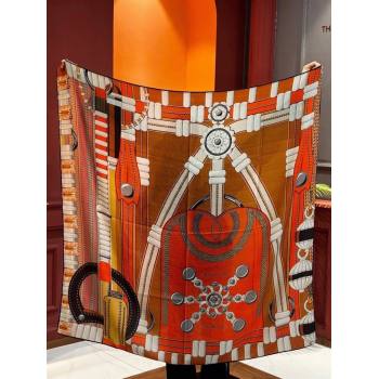 Hermes Cashmere Silk Shawl 140 Scarf H11201 Brown 2026 (A-26011201)