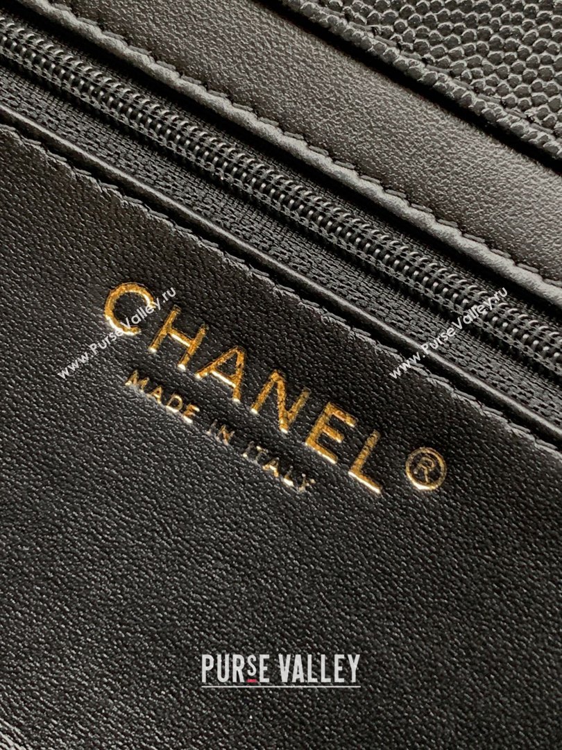 Chanel Small Flap Bag in Black Grained Shiny Calfskin AS6130 Spring-Summer 2026 Pre-collection (JY-26021201)
