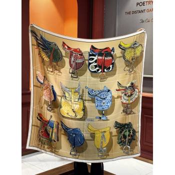 Hermes Cashmere Silk Shawl 140 Scarf H11214 Light Brown 2026 (A-26011214)