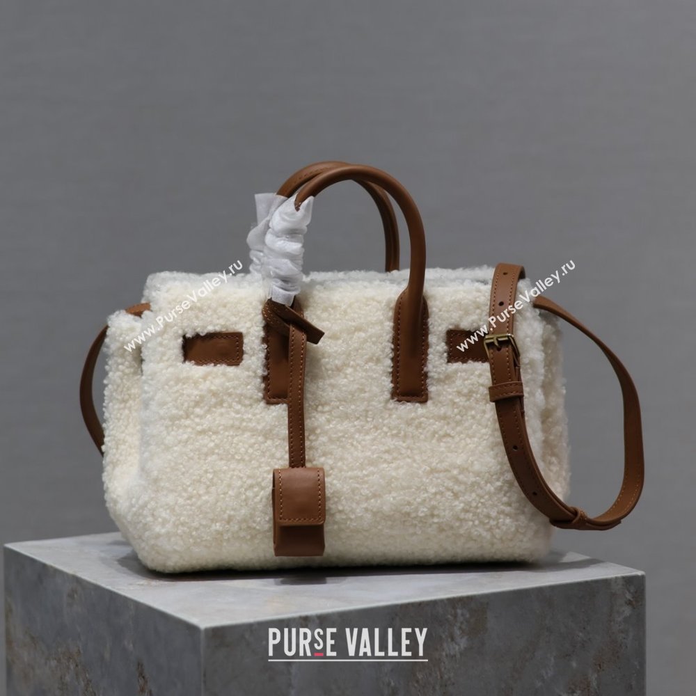 Saint Laurent Sac De Jour Nano Tote bag in Shearling Calfskin 717439 Brown 2026 (YY-26011312)