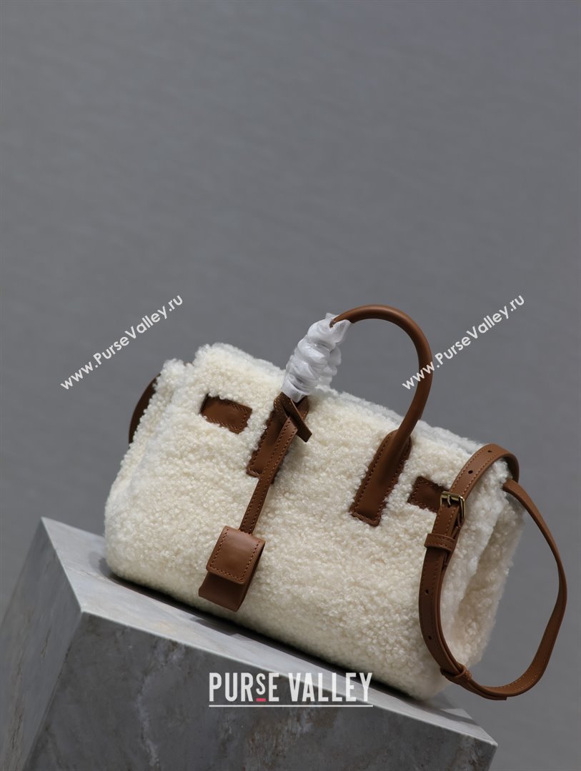 Saint Laurent Sac De Jour Nano Tote bag in Shearling Calfskin 717439 Brown 2026 (YY-26011312)