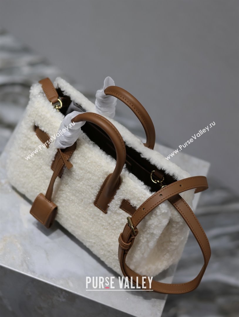 Saint Laurent Sac De Jour Nano Tote bag in Shearling Calfskin 717439 Brown 2026 (YY-26011312)