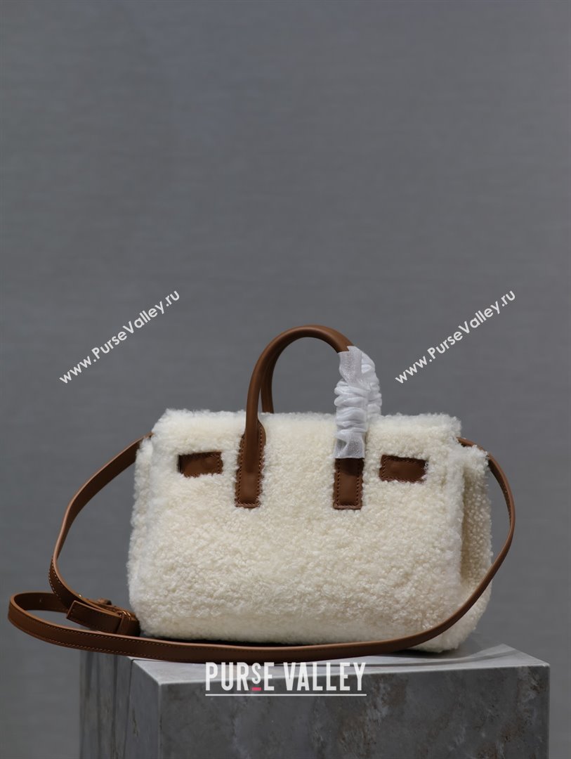 Saint Laurent Sac De Jour Nano Tote bag in Shearling Calfskin 717439 Brown 2026 (YY-26011312)