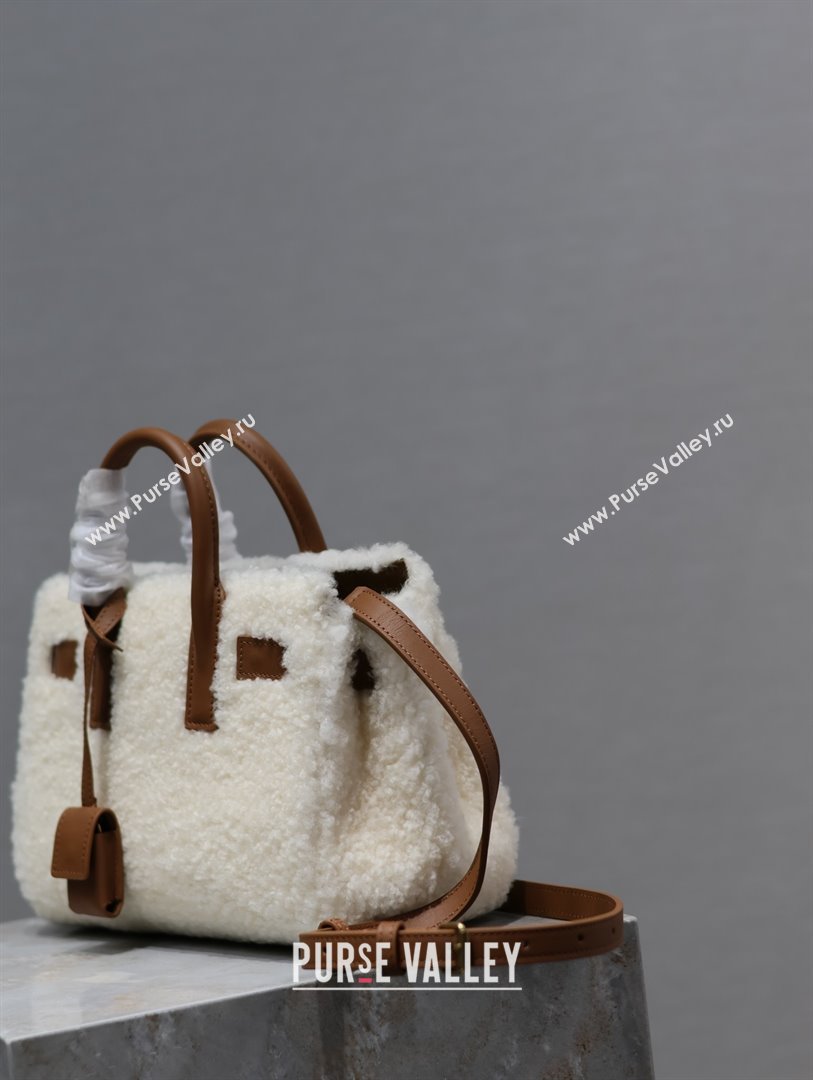 Saint Laurent Sac De Jour Nano Tote bag in Shearling Calfskin 717439 Brown 2026 (YY-26011312)