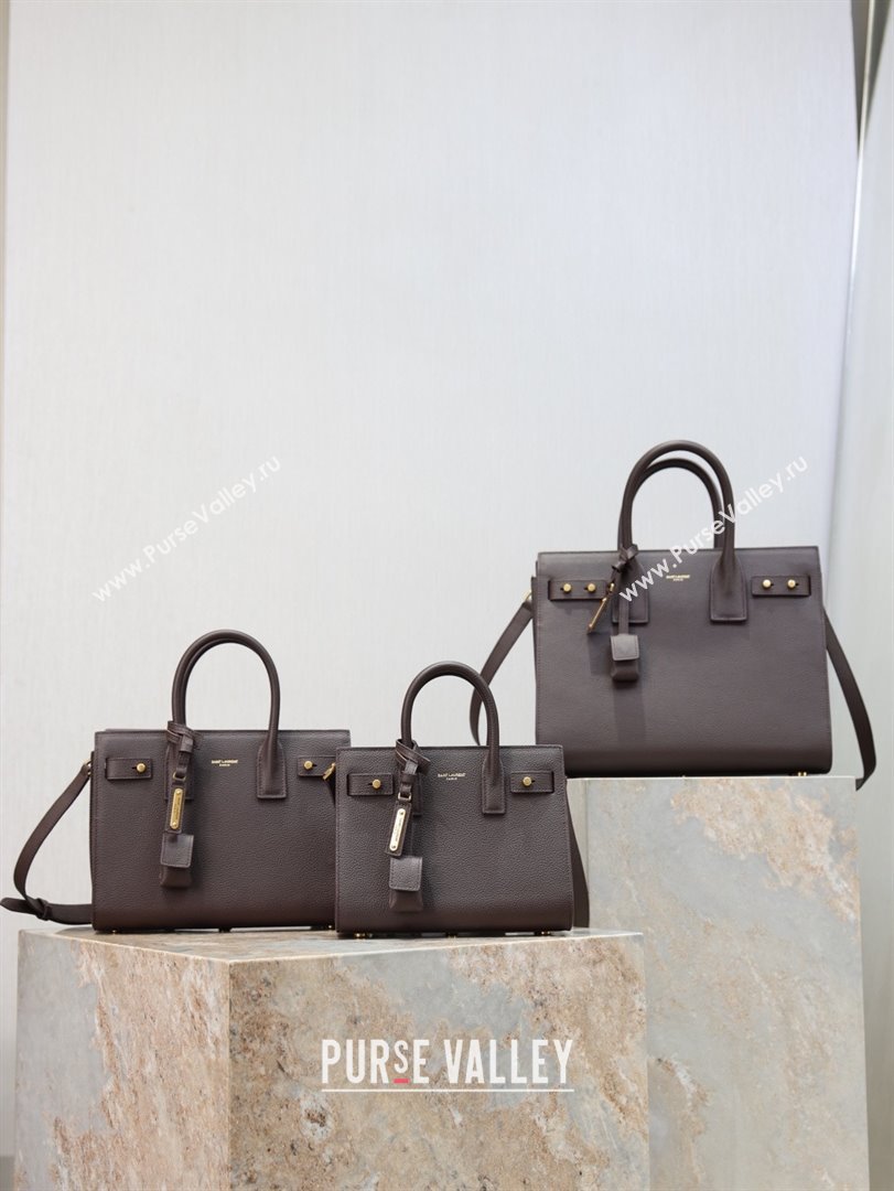 Saint Laurent Sac De Jour Nano Tote bag in Grained Calfskin 717440 Coffee 2026 (YY-26011305)