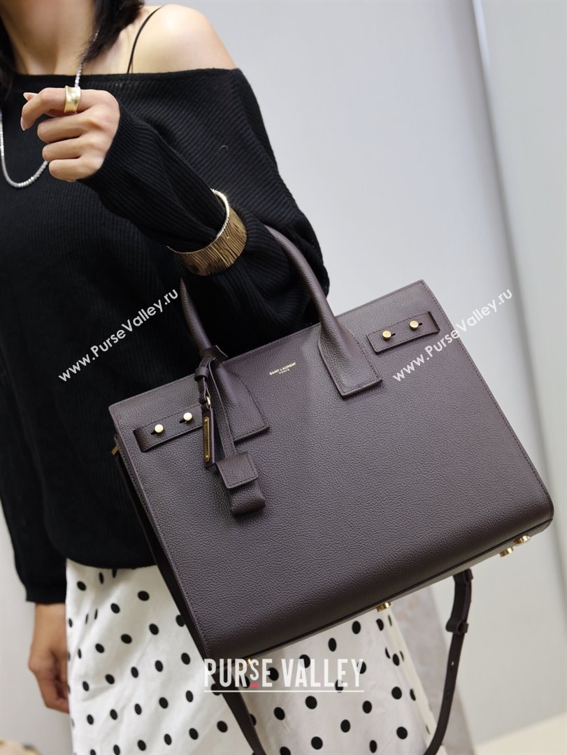 Saint Laurent Sac De Jour Small Tote bag in Grained Leather 378299 Coffee 2026 (YY-26011307)