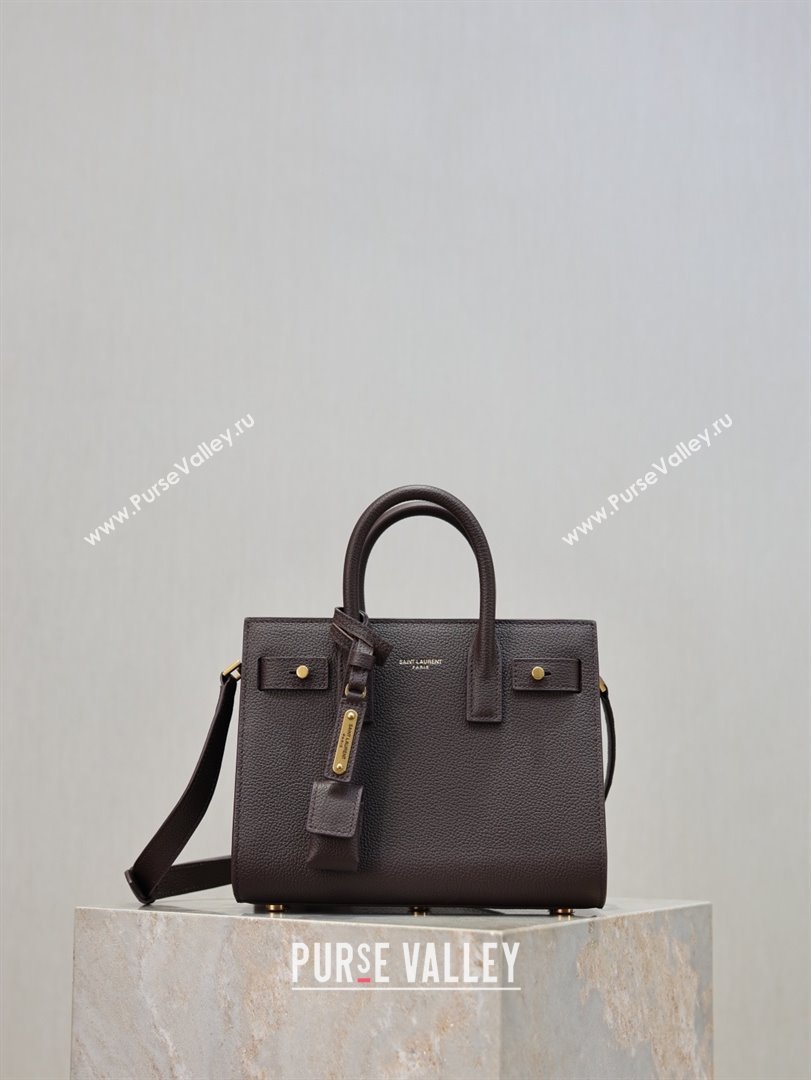 Saint Laurent Sac De Jour Nano Tote bag in Grained Calfskin 717440 Coffee 2026 (YY-26011305)