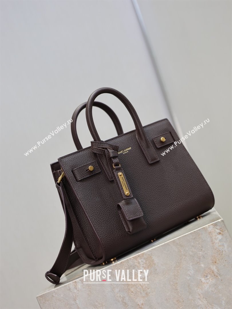 Saint Laurent Sac De Jour Nano Tote bag in Grained Calfskin 717440 Coffee 2026 (YY-26011305)