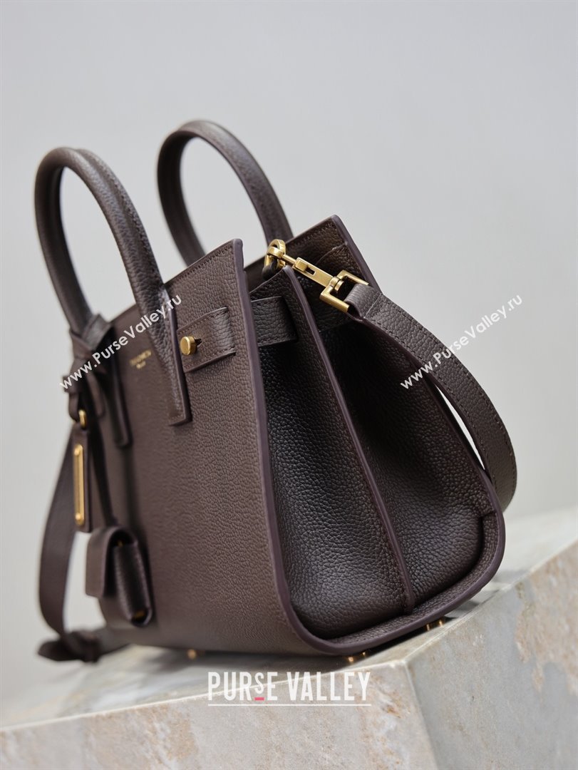 Saint Laurent Sac De Jour Nano Tote bag in Grained Calfskin 717440 Coffee 2026 (YY-26011305)