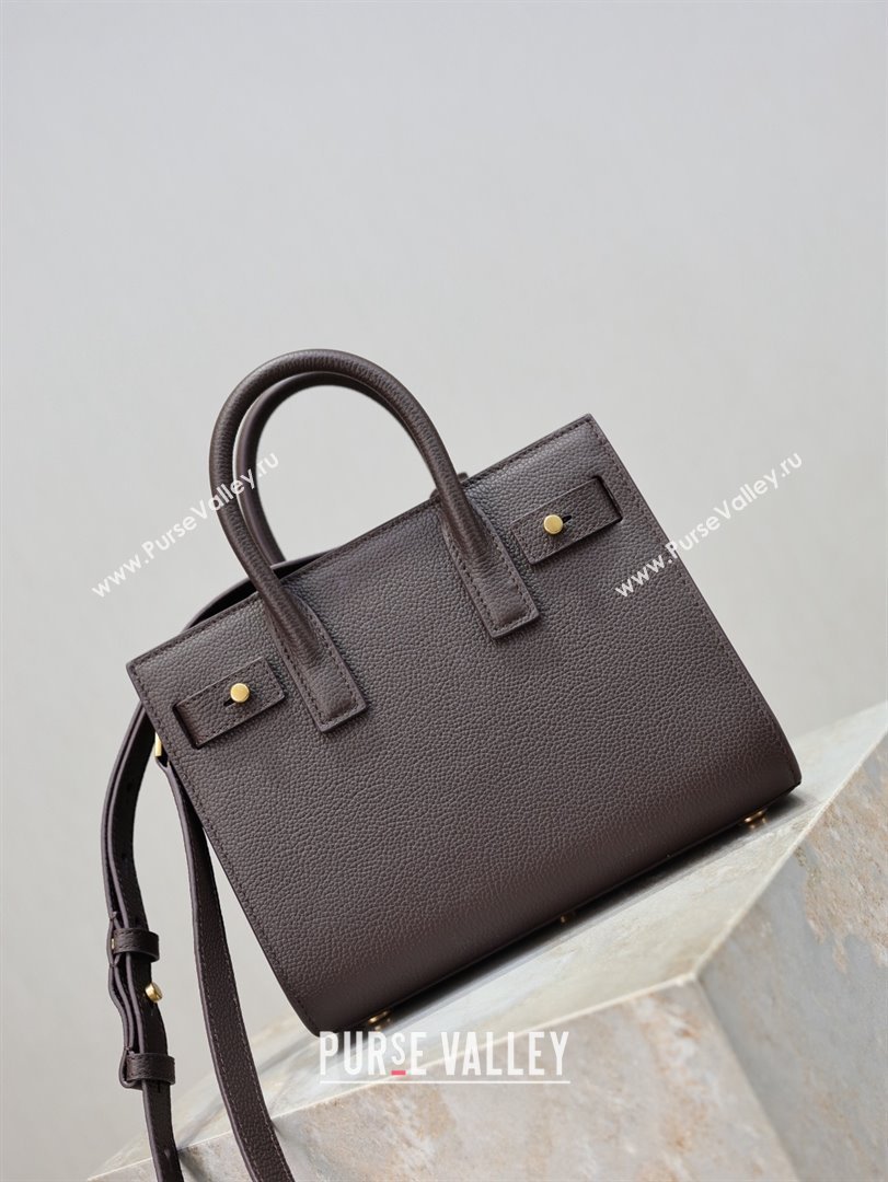 Saint Laurent Sac De Jour Nano Tote bag in Grained Calfskin 717440 Coffee 2026 (YY-26011305)