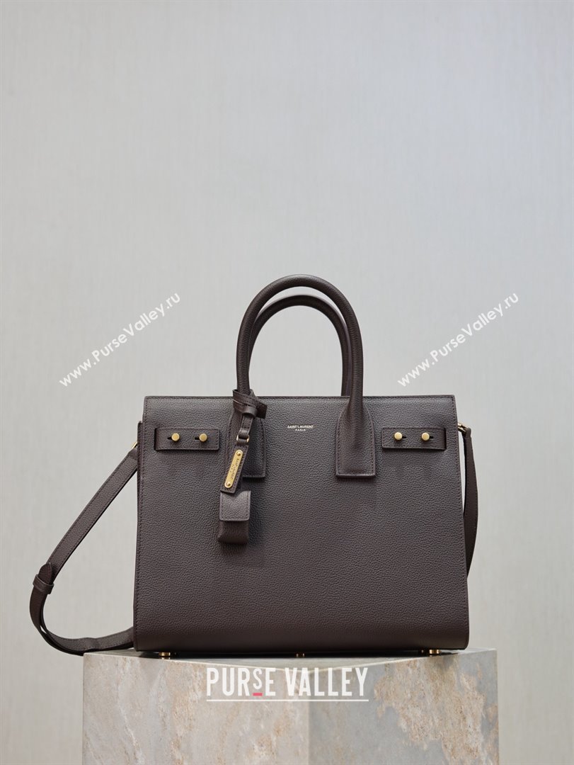 Saint Laurent Sac De Jour Small Tote bag in Grained Leather 378299 Coffee 2026 (YY-26011307)