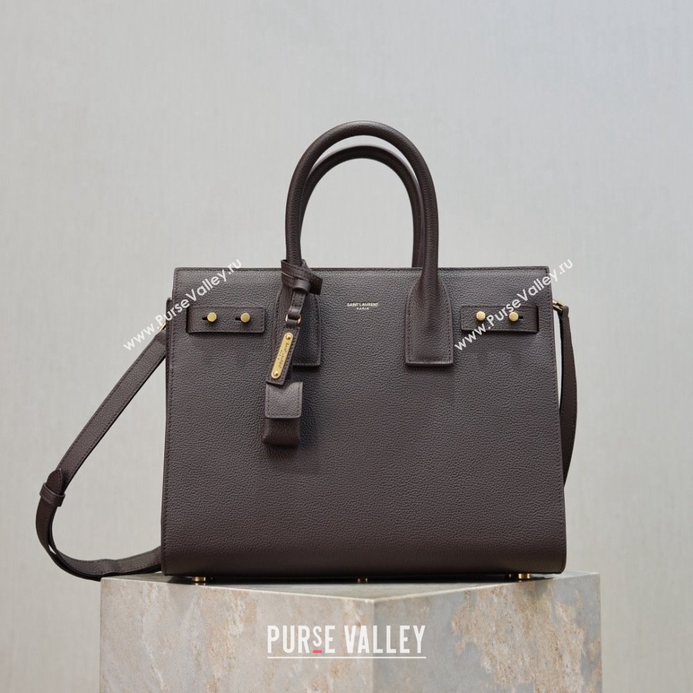 Saint Laurent Sac De Jour Small Tote bag in Grained Leather 378299 Coffee 2026 (YY-26011307)