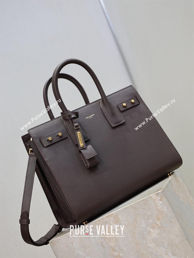 Saint Laurent Sac De Jour Small Tote bag in Grained Leather 378299 Coffee 2026 (YY-26011307)