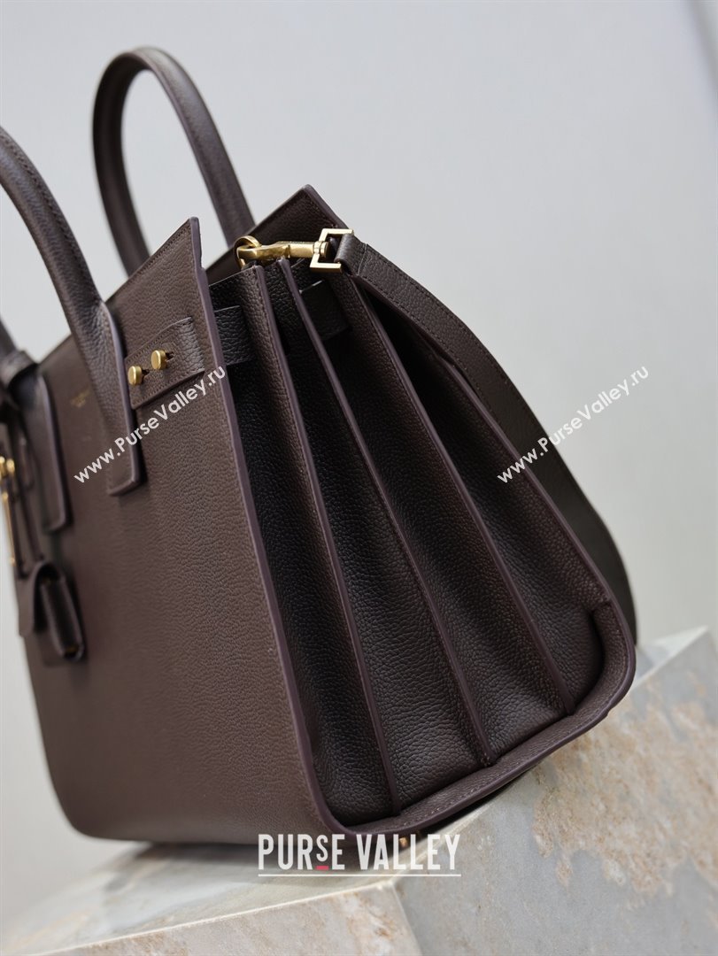 Saint Laurent Sac De Jour Small Tote bag in Grained Leather 378299 Coffee 2026 (YY-26011307)