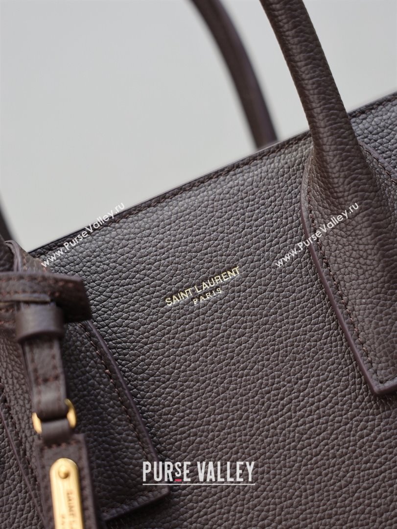 Saint Laurent Sac De Jour Small Tote bag in Grained Leather 378299 Coffee 2026 (YY-26011307)